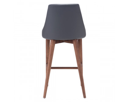 ZUO Moor Counter Chair - Dark Gray/Brown