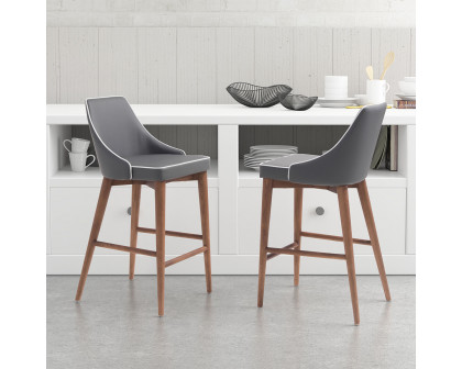 ZUO Moor Counter Chair - Dark Gray/Brown