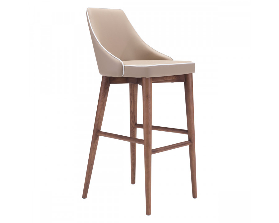 ZUO Moor Bar Chair - Beige/Brown