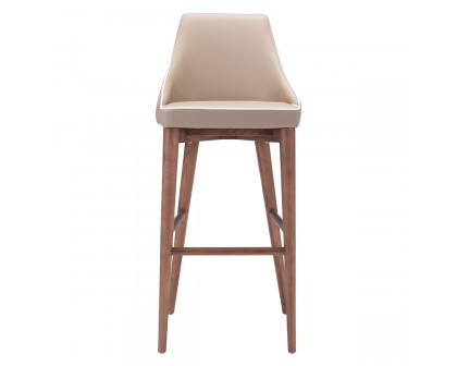 ZUO Moor Bar Chair - Beige/Brown