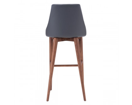 ZUO Moor Bar Chair - Dark Gray/Brown