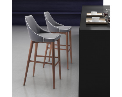 ZUO Moor Bar Chair - Dark Gray/Brown