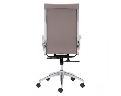 ZUO Glider High Back Office Chair - Taupe/Silver