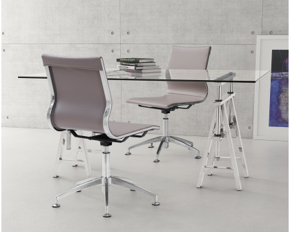 ZUO Glider Conference Chair - Taupe/Silver