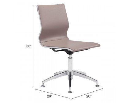 ZUO Glider Conference Chair - Taupe/Silver