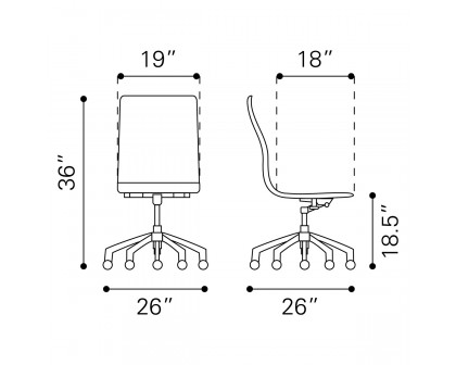 ZUO Glider Conference Chair - Taupe/Silver