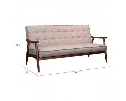 ZUO Rocky Sofa - Putty/Walnut