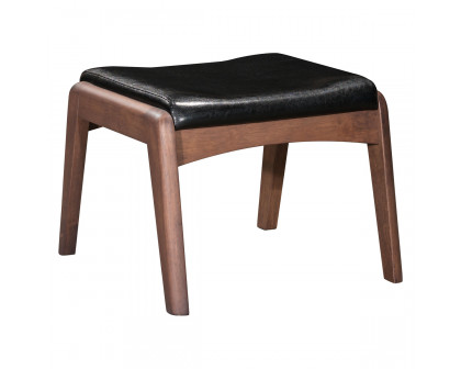 ZUO Bully Lounge Chair & Ottoman - Black/Walnut