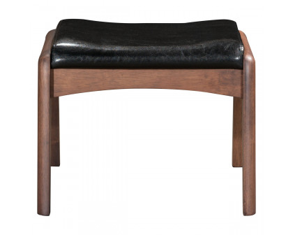 ZUO Bully Lounge Chair & Ottoman - Black/Walnut