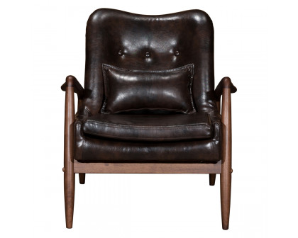 ZUO Bully Lounge Chair & Ottoman - Brown/Walnut