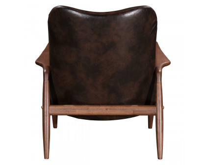 ZUO Bully Lounge Chair & Ottoman - Brown/Walnut