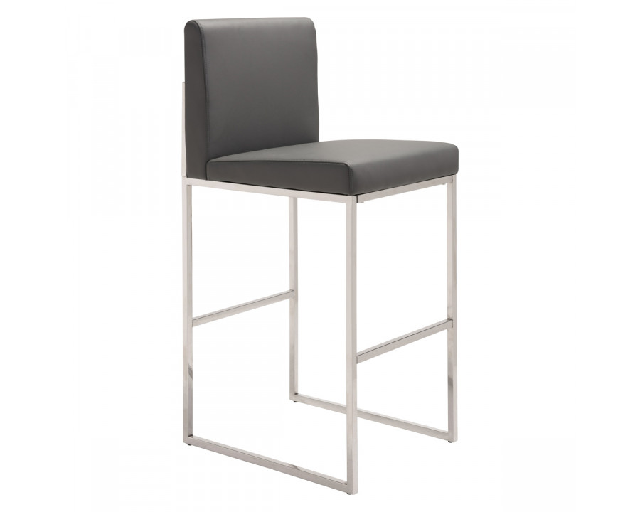 ZUO - Genoa Barstool in Gray/Silver