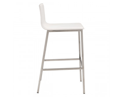 ZUO Marina Barstool (Set Of 2) - White/Silver