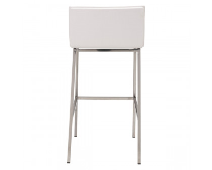 ZUO Marina Barstool (Set Of 2) - White/Silver