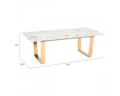 ZUO Atlas Coffee Table - White/Gold