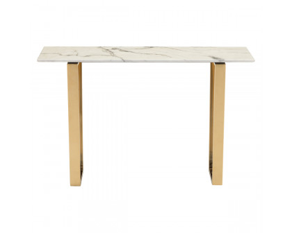 ZUO Atlas Console Table - White/Gold