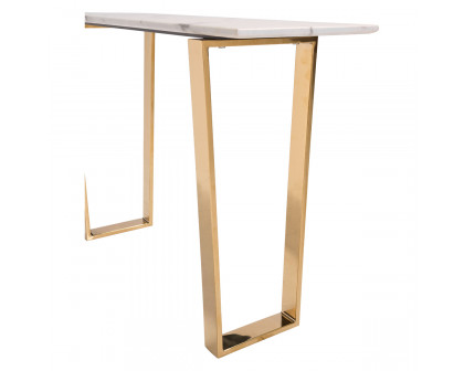 ZUO Atlas Console Table - White/Gold