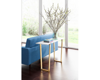 ZUO Atlas Console Table - White/Gold