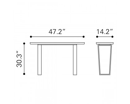 ZUO Atlas Console Table - White/Gold