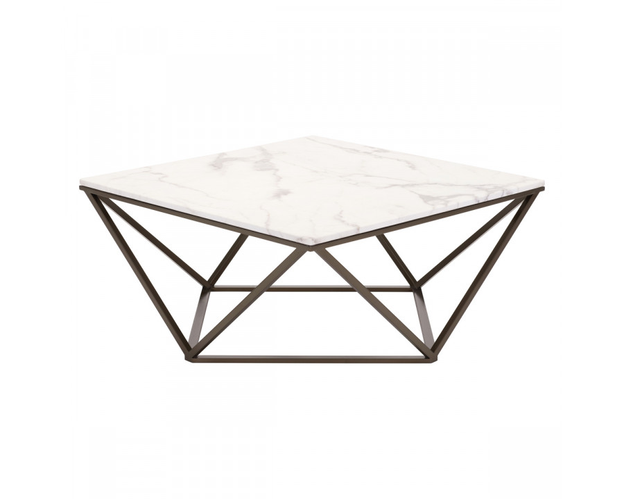 ZUO - Tintern Coffee Table in White/Antique Brass/Dark Brown