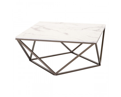 ZUO - Tintern Coffee Table in White/Antique Brass/Dark Brown