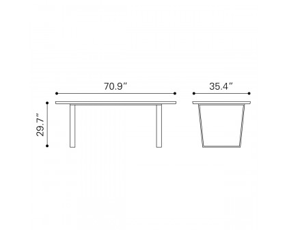 ZUO Atlas Dining Table - White/Silver