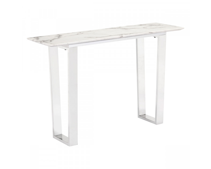 ZUO Atlas Console Table - White/Silver