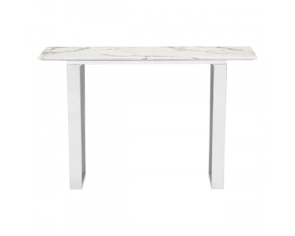 ZUO Atlas Console Table - White/Silver