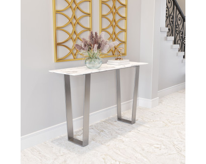 ZUO Atlas Console Table - White/Silver