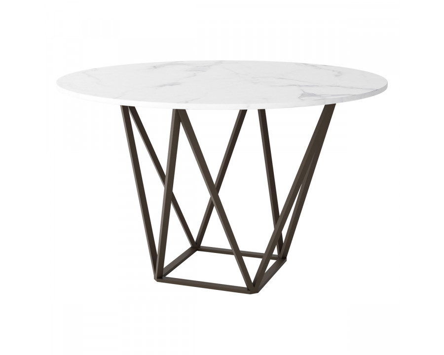 ZUO - Tintern Dining Table in White/Antique Brass/Dark Brown