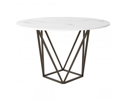 ZUO - Tintern Dining Table in White/Antique Brass/Dark Brown