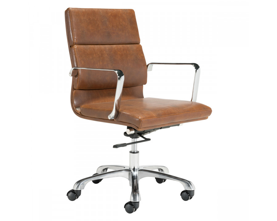 ZUO Ithaca Office Chair - Vintage Brown/Silver