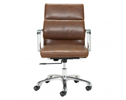 ZUO Ithaca Office Chair - Vintage Brown/Silver