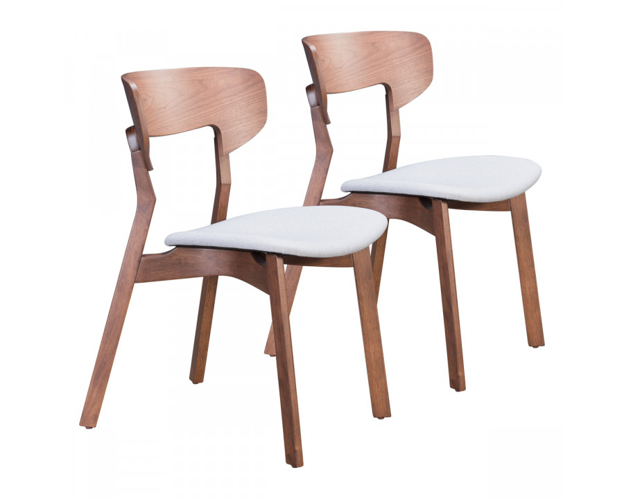 ZUO - Russell Dining Chair (Set Of 2) in Walnut/Light Gray