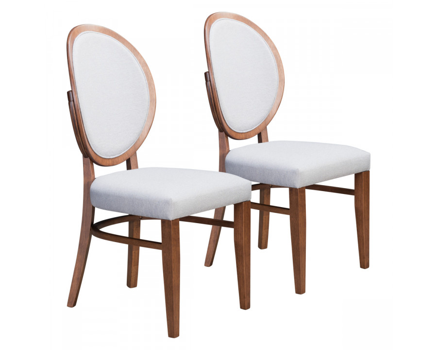 ZUO - Regents Dining Chair (Set Of 2) in Walnut/Light Gray