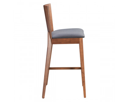 ZUO - Ambrose Bar Chair (Set Of 2) in Walnut/Dark Gray