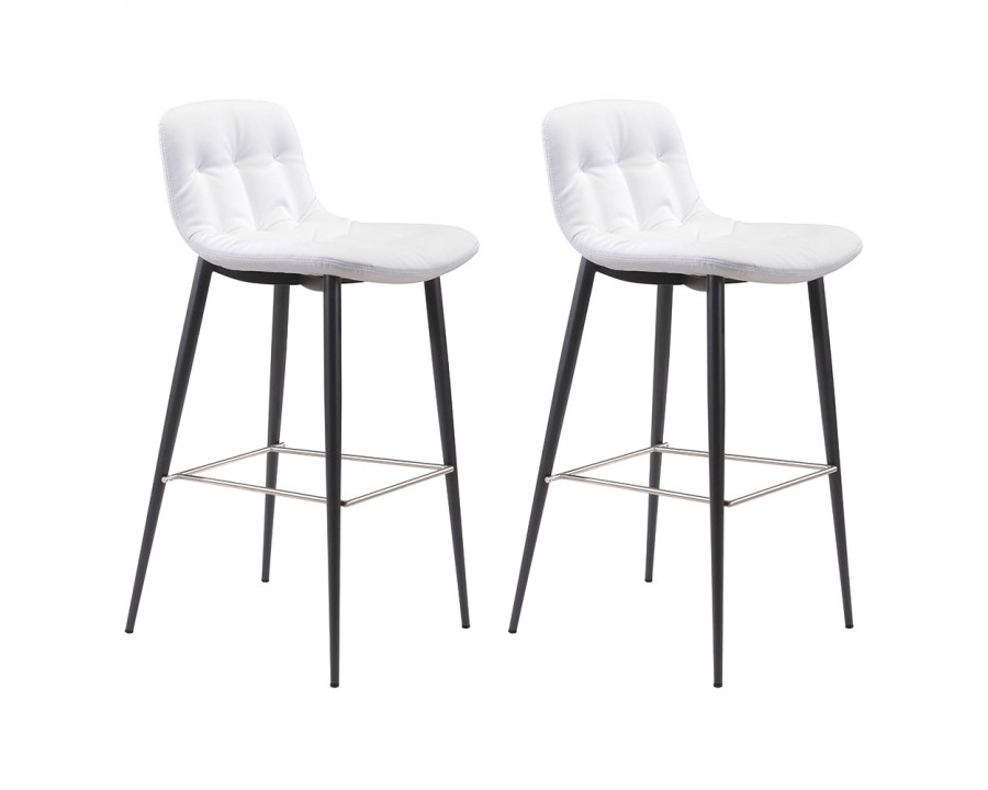 ZUO Tangiers Bar Chair Set - White/Black