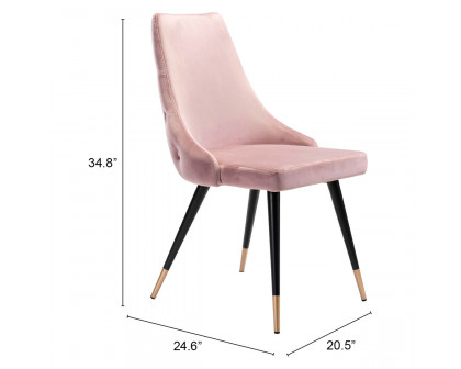 ZUO Piccolo Dining Chair (Set Of 2) - Pink/Black/Gold