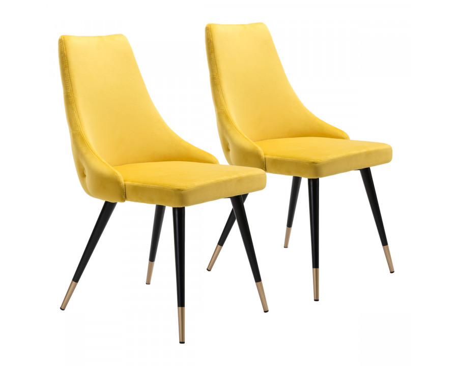 ZUO Piccolo Dining Chair (Set Of 2) - Yellow/Black/Gold