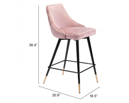 ZUO Piccolo Counter Chair - Pink/Black/Gold