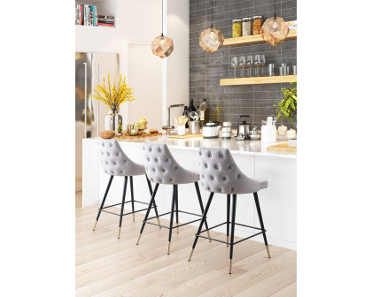 ZUO Piccolo Counter Chair - Gray/Black/Gold