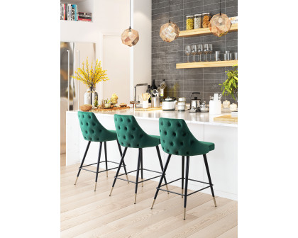 ZUO Piccolo Counter Chair - Green/Black/Gold