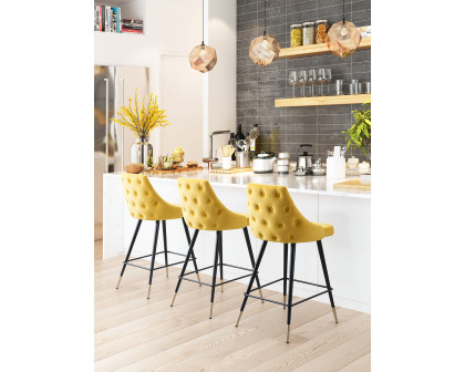 ZUO Piccolo Counter Chair - Yellow/Black/Gold