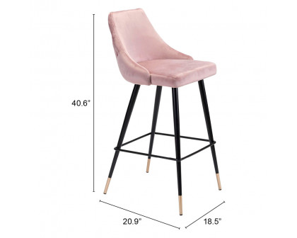 ZUO Piccolo Bar Chair - Pink/Black/Gold