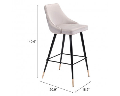 ZUO Piccolo Bar Chair - Gray/Black/Gold