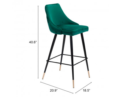 ZUO Piccolo Bar Chair - Green/Black/Gold