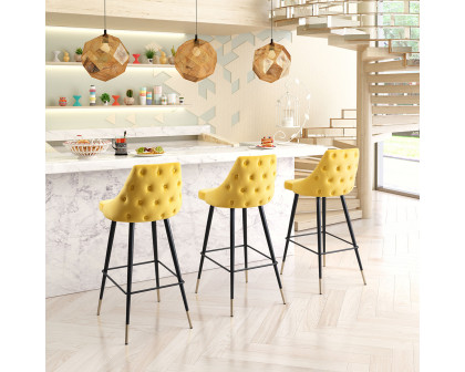 ZUO Piccolo Bar Chair - Yellow/Black/Gold