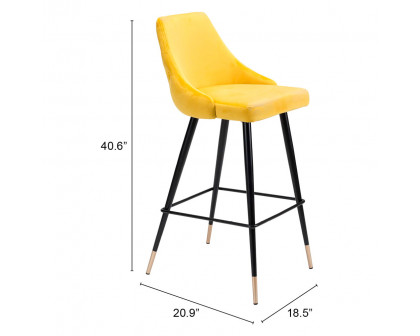 ZUO Piccolo Bar Chair - Yellow/Black/Gold