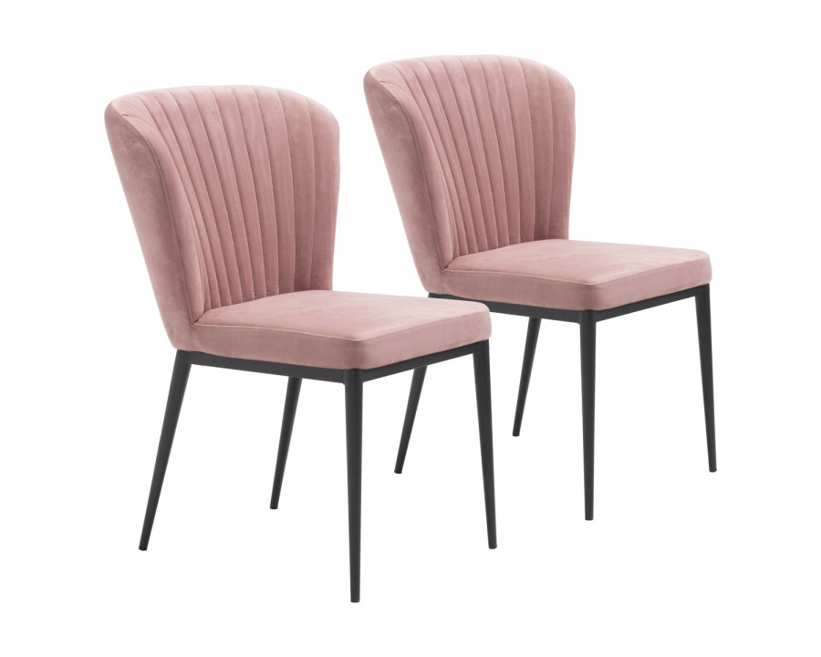 ZUO Tolivere Dining Chair Set - Pink/Black