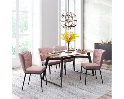 ZUO Tolivere Dining Chair Set - Pink/Black